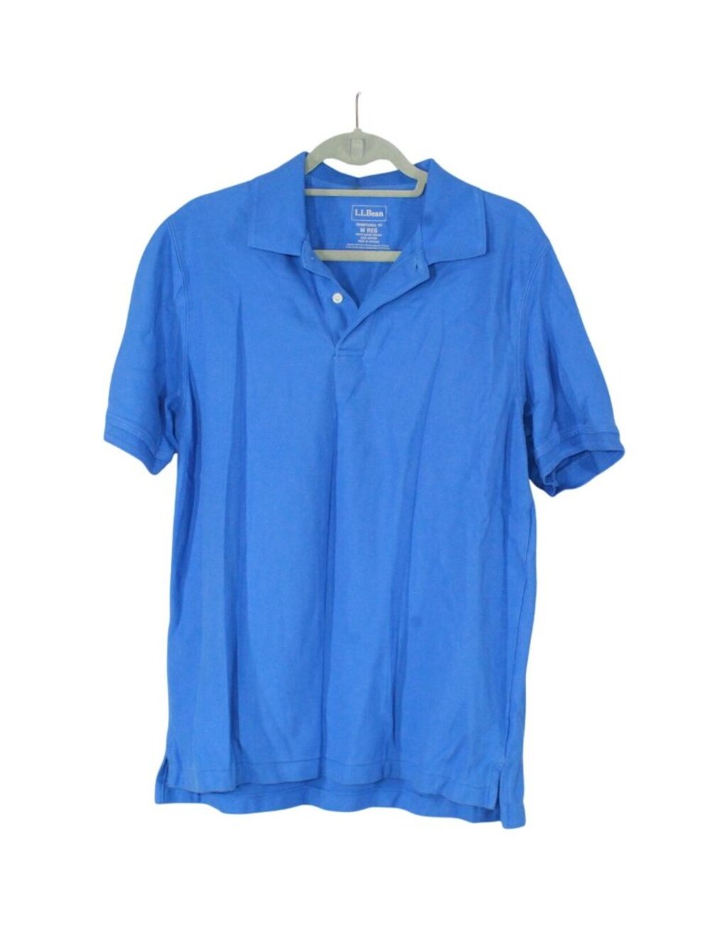 LL Bean Premium Double L Polo Banded Short Sleeve w/out Pocket Cobalt Sea M